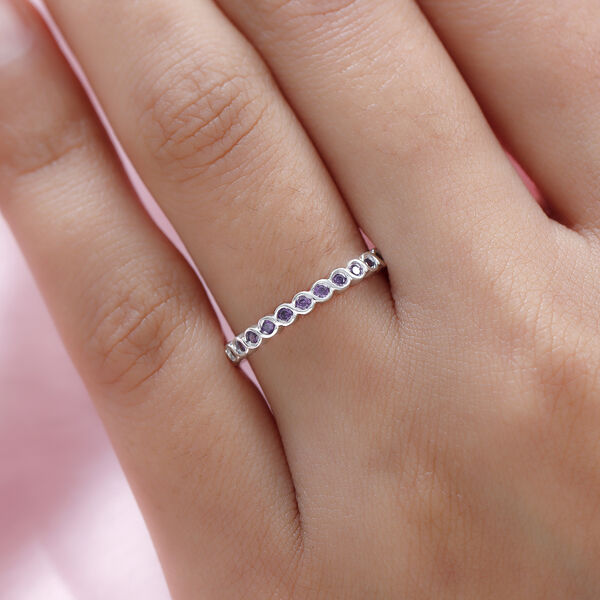 LUSTRO STELLA - Amethyst Zirkonia-Ring, 925 Silber  ca. 0,78 ct image number 3
