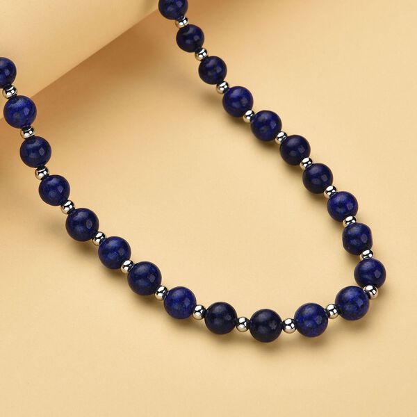 Lapislazuli Halskette, ca. 50 cm, reiner Edelstahl ca. 162,50 ct image number 2