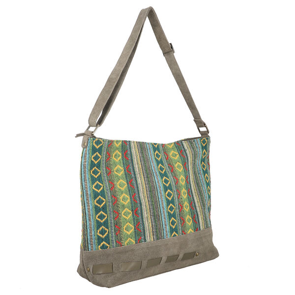 Umhängetasche aus 100% Echtleder, Grün image number 2