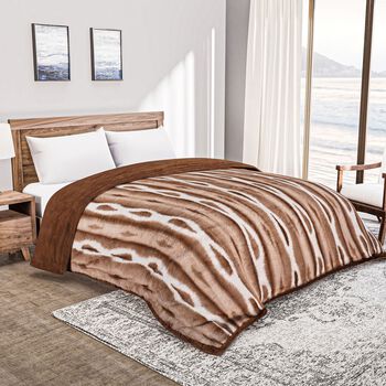 Serenity Night - Luxury Collection: superweiches Kunstkaninchenfell, extragro&szlig; 200 x 230 cm, 5,5 Kg, Doppelschicht aus Mikroflanell, Braun