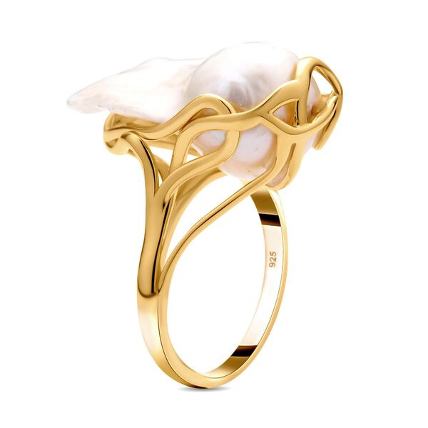 Wei&szlig;er Barockperlen-Ring - 15-25 mm image number 5