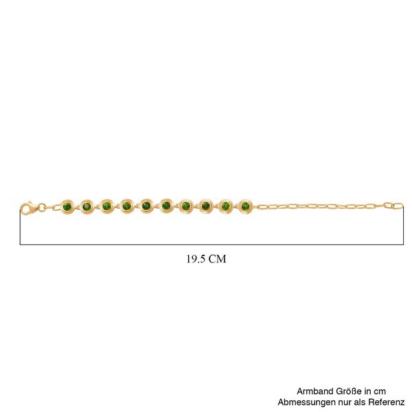 Nat&uuml;rlicher Chromdiopsid Armband ca. 19 cm 925 Silber 750 Gelbgold Vermeil ca. 2.85 ct image number 5