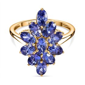 AAA Tansanit Ring, 375 Gold, (Größe 18.00) ca. 2.94 ct