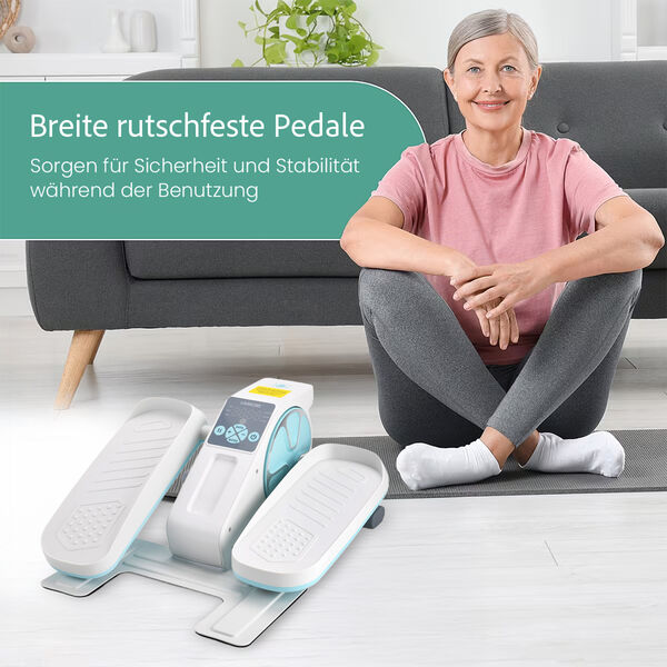 LIVMORE Original kompakter Elektro Stepper, Anti-Rutsch-Pedale, Anzeige und Fernbedienung, 47&times;42&times;23,5 cm, Wei&szlig; image number 7