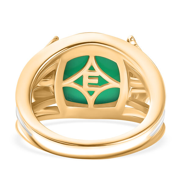 EVER TRUE Verde Onyx Ring Nickelfreies Messing Zweifarbige Beschichtung (Gr&ouml;&szlig;e 18.00) ca. 7,12 ct image number 5