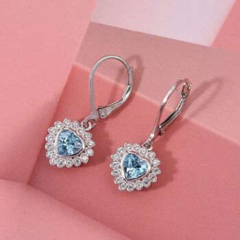 D'Joy AA blaue und wei&szlig;e Zirkon Ohrringe - 1,51 ct.