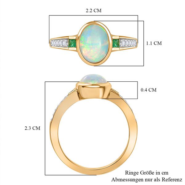 D&rsquo;Joy Nat&uuml;rlicher, &auml;thiopischer Welo Opal, Smaragd und Zirkon Ring - 1,44 ct. image number 6