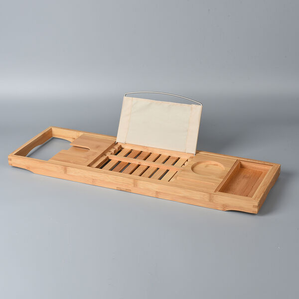 Badewanne Caddy Ablage aus Bambus, Braun image number 4