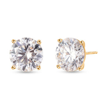 D'Joy Moissanit Ohrringe 925 Silber 750 Gelbgold vermeil ca. 9.69 ct