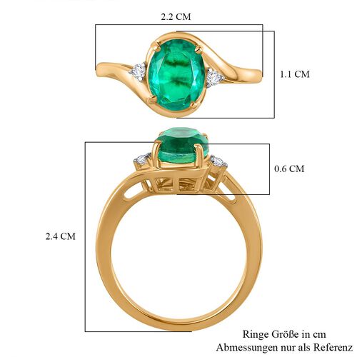 Smaragd Triplett Quarz und Zirkon Ring - 2,30 ct. image number 7