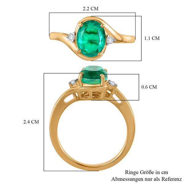 Smaragd Triplett Quarz und Zirkon Ring - 2,30 ct. image number 7