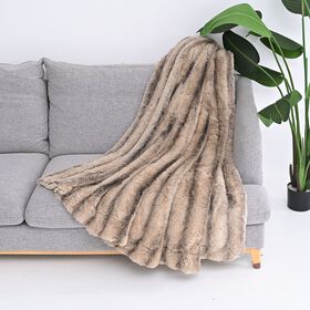 Doppellagige 350gsm Kunstfelldecke mit 220gsm Sherpa, Braun