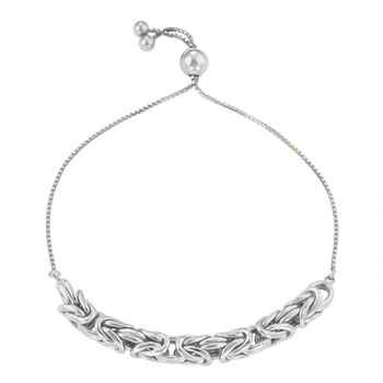 Byzantin-Geflecht Armband, verstellbar, 925 Silber, ca. 23 cm ca. 5,70g