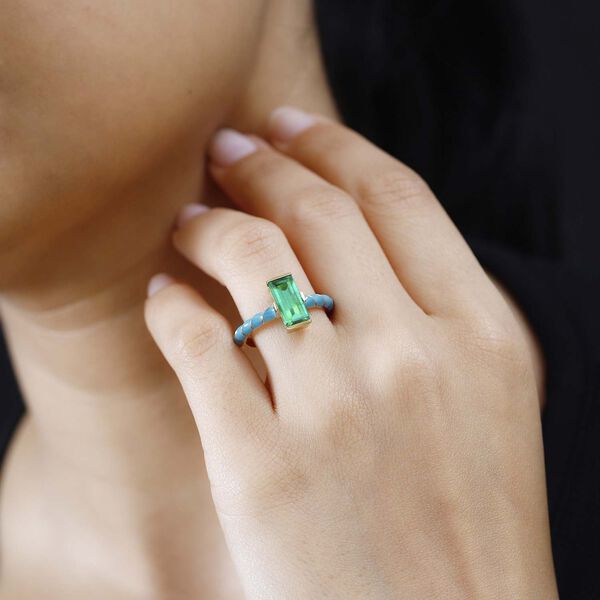 Smaragd Triplett Quarz Ring - 1,84 ct. image number 3