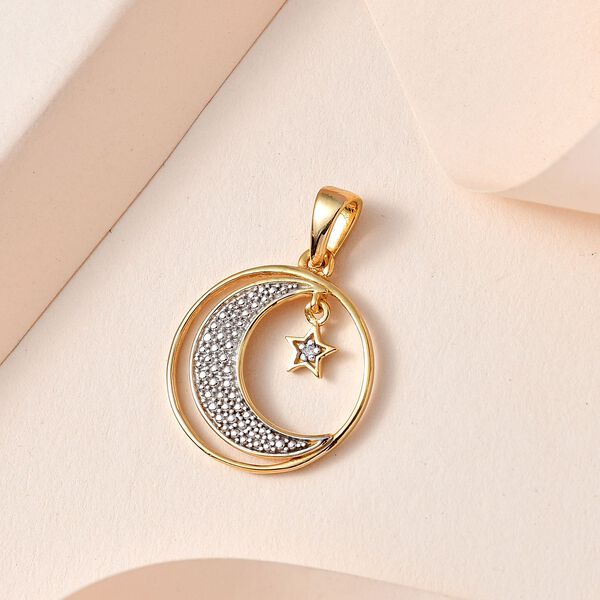 Mondlicht Magie Anhänger in vergoldetem Silber image number 2