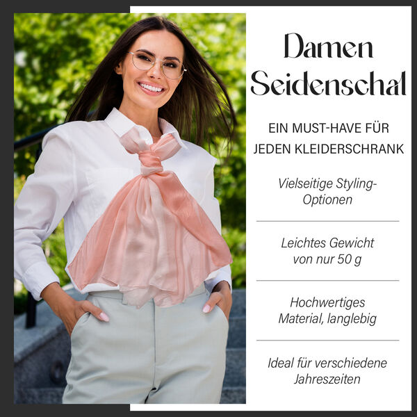 Rosa PU Brusttasche und LA MAREY Ombre Chiffon Seiden Schal image number 10