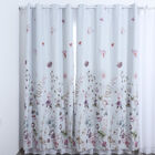 2er Set blickdichter Vorhang mit 8 Metallringen, Blumenwiese