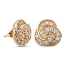 Simulierte Diamant-Knoten-Ohrstecker in Goldton image number 3