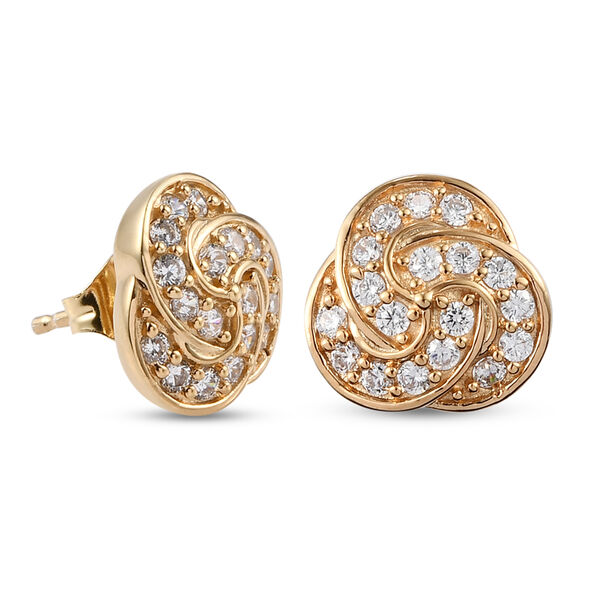 Simulierte Diamant-Knoten-Ohrstecker in Goldton image number 4