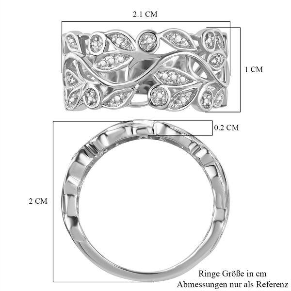 ALLORO Ring, Creolen und Anh&auml;nger mit Diamantakzenten, Silber platiniert image number 15