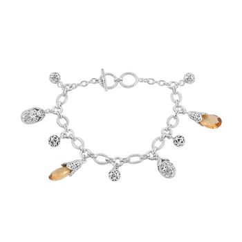 Royal Bali Kollektion - Citrin-Armband, ca. 19 cm, 925 Silber