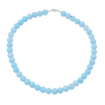 Blaue Eis Quarz Halskette 45cm und Armband 19cm