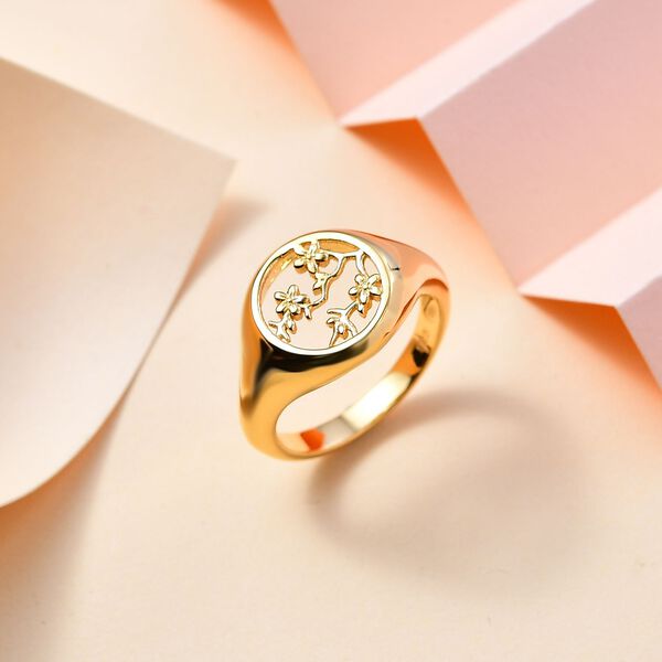 Siegelring, 925 Silber mit 750 Gelbgold Vermeil image number 2