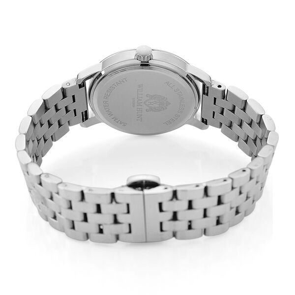 WILLIAM HUNT Moissanit-Armbanduhr, 21,59cm, 316L Edelstahl, silberfarben. image number 6
