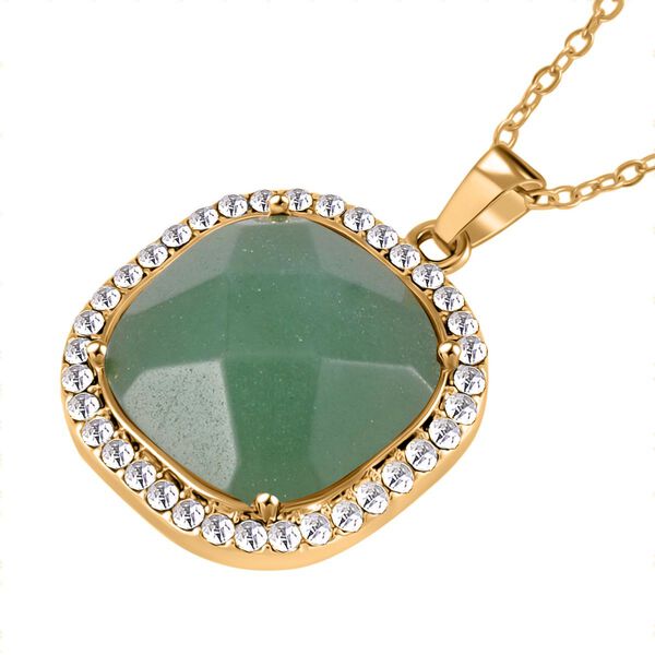 Gr&uuml;nes Aventurin und wei&szlig;es Kristall-Schmuckset image number 6