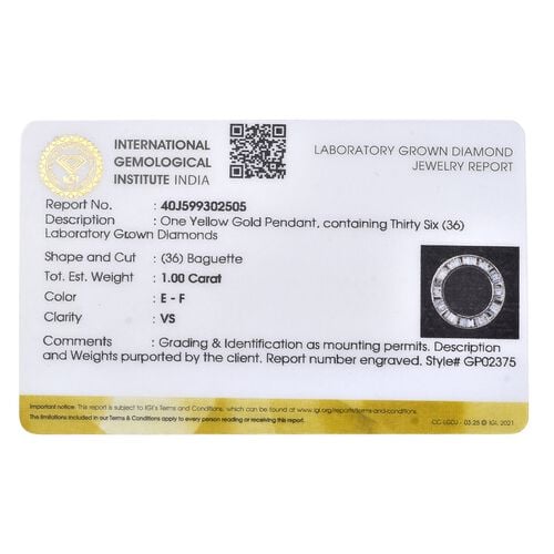 Lab Grown Diamant VS Anhänger 585 Gold ca. 1,01 ct. image number 6