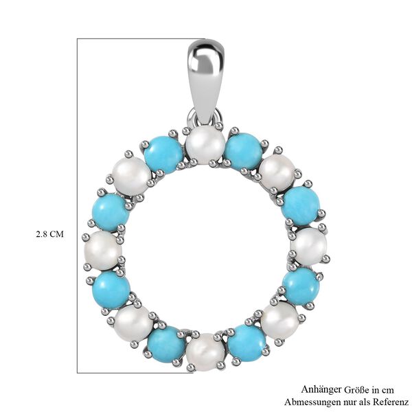 AA Sleeping Beauty T&uuml;rkis und S&uuml;&szlig;wasserperlen Anh&auml;nger - 1,67 ct. image number 6