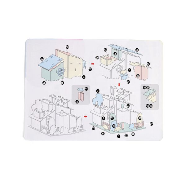 DIY 3D Set Haus zum Basteln und Dekorieren, 18x17x15 cm image number 10