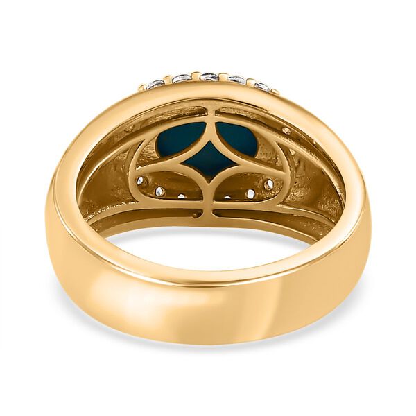 Amerikanischer, natürlicher Sleeping Beauty Türkis und Zirkon-Halo-Ring - 1,44 ct. image number 5