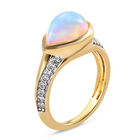 Natürlicher, äthiopischer Opal und Zirkon-Ring, 925 Silber Gelbgold Vermeil  ca. 1,76 ct image number 4