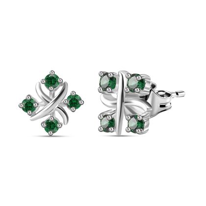 Designer Inspiriert XOXO Gr&uuml;ner Zirkonia Ohrringe 925 Silber
