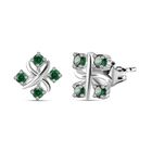 Designer Inspiriert XOXO Grüner Zirkonia Ohrringe 925 Silber