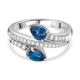 London Blautopas und Zirkon Ring - 1,25 ct.