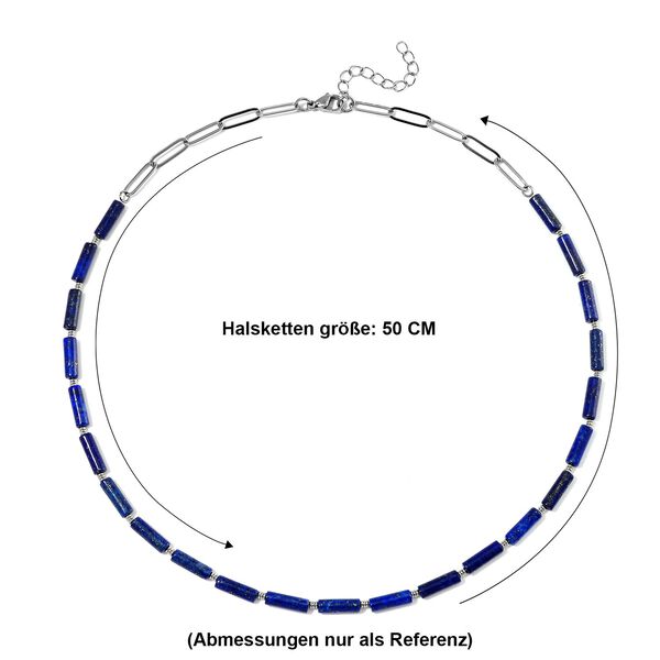 Lapislazuli Halskette ca. 50 cm + 5 cm Extender, 316L Edelstahl ca. 62.50 ct image number 5
