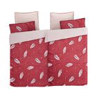 6-teiliges Bettbezug Set, 2 Bettbezüge, 4 Kissenbezüge, rot