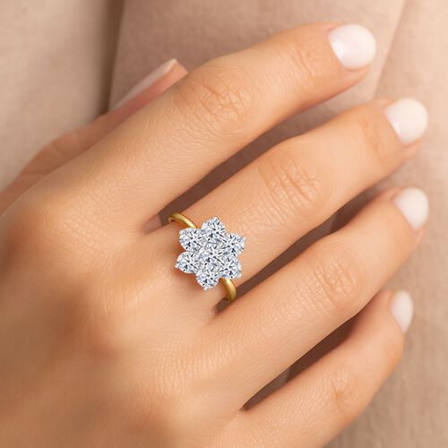 LUXURIANT DIAMOND - Lab Grown Diamant SI-GH SGL zertifiziert Ring 925 Silber Gelbgold Vermeil (Größe 17.00) ca. 0.50 ct image number 3
