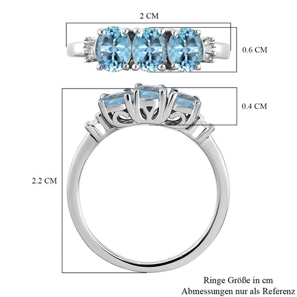 AA Santamaria Aquamarin und wei&szlig;er Diamant-Ring, 0,97 ct. image number 7