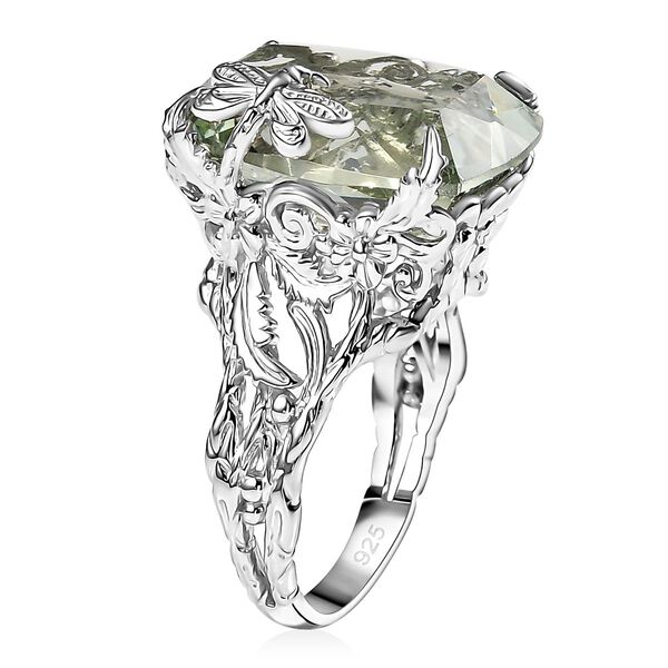 Prasiolith Ring, 925 Silber rhodiniert (Gr&ouml;&szlig;e 18.00) ca. 14.12 ct image number 5