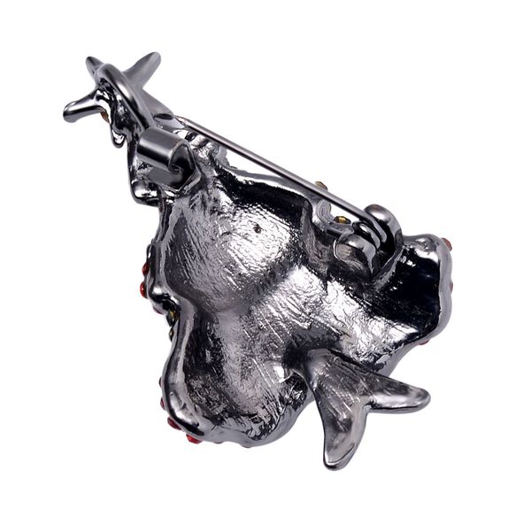 Roter Kristall, Neongr&uuml;ner Kristall Brosche  Std Schwarz image number 4