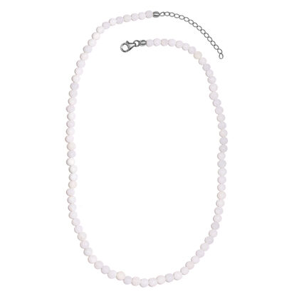 Weiße Opal-Halskette, ca. 45 cm, 925 Silber ca. 72,00 ct