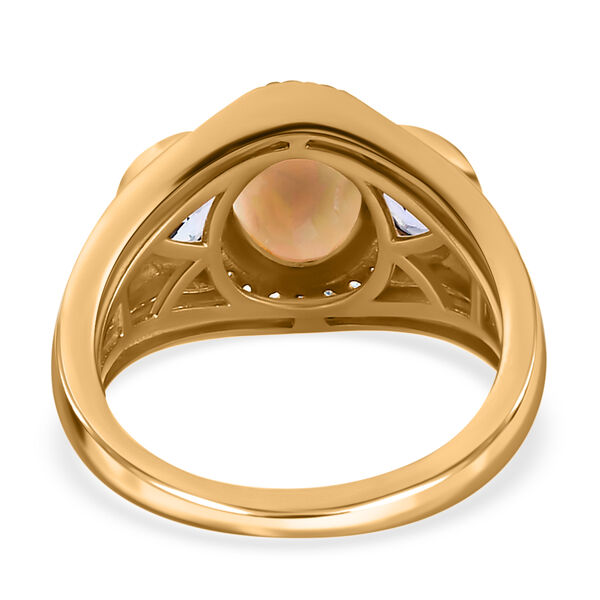 Natürlicher, äthiopischer Opal und Tansanit-Ring, 925 Silber Gelbgold Vermeil  ca. 1,73 ct image number 6