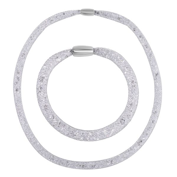 Weißer Kristall Schmuckset Reines Messing image number 0