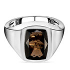 Rauchquarz-Ring, Messing platiniert (Größe 19.00) ca. 5,82 ct