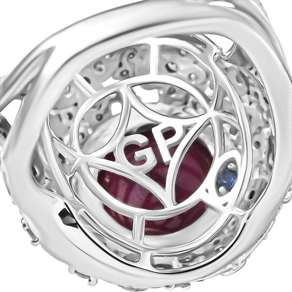 GP Italian Garden Kollektion - AA Afrikanischer Rubin, Multi-Diamant und Kanchanaburi blauer Saphir zweifarbiger Ring - 8,49 ct. image number 8