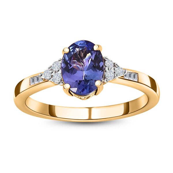 AA Tansanit und Diamant Ring in 585 Gelbgold - 1,48 ct. image number 6