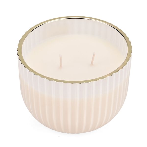 Duftkerze im Glas mit Deckel, Luxusglas-Design, Tabak und Oud, Weiß image number 4